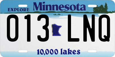 MN license plate 013LNQ