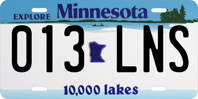MN license plate 013LNS