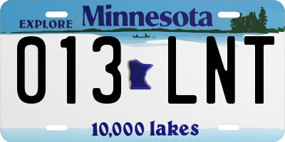 MN license plate 013LNT