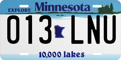 MN license plate 013LNU