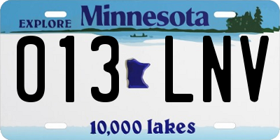 MN license plate 013LNV
