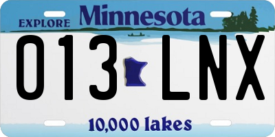 MN license plate 013LNX