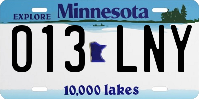 MN license plate 013LNY