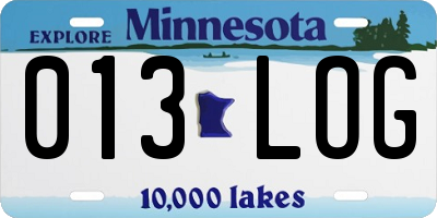 MN license plate 013LOG