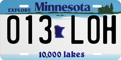 MN license plate 013LOH
