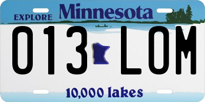 MN license plate 013LOM