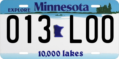 MN license plate 013LOO