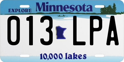 MN license plate 013LPA