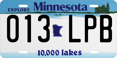 MN license plate 013LPB