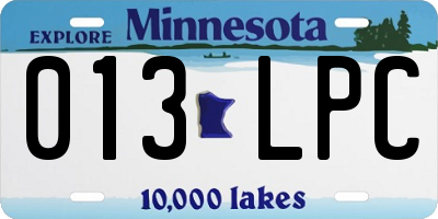 MN license plate 013LPC