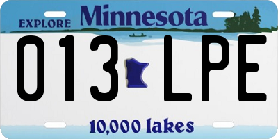 MN license plate 013LPE