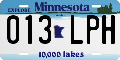 MN license plate 013LPH