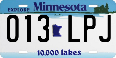 MN license plate 013LPJ