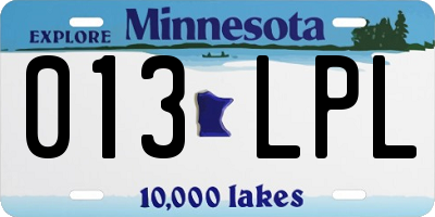 MN license plate 013LPL