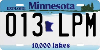 MN license plate 013LPM