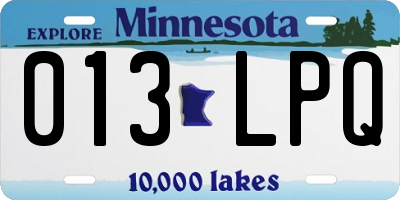 MN license plate 013LPQ