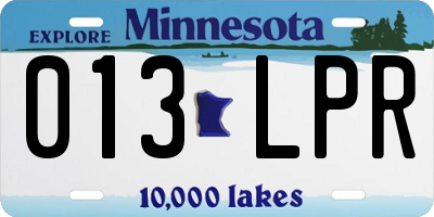 MN license plate 013LPR