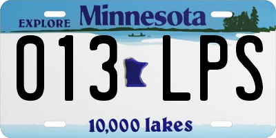 MN license plate 013LPS