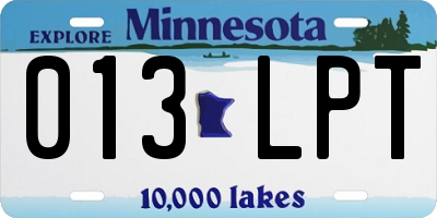 MN license plate 013LPT