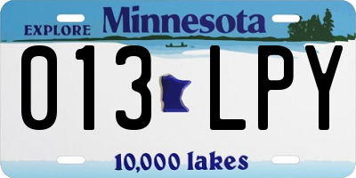 MN license plate 013LPY