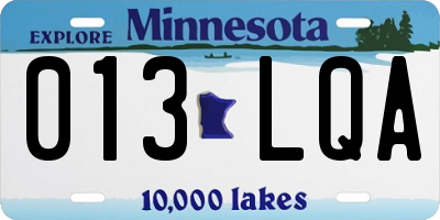 MN license plate 013LQA