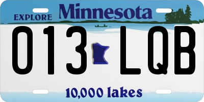 MN license plate 013LQB