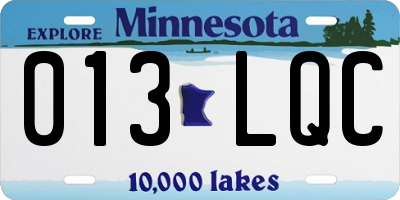 MN license plate 013LQC
