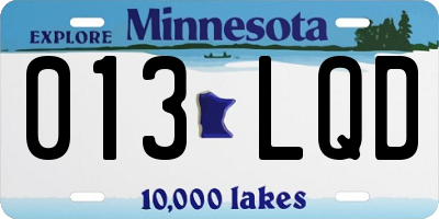 MN license plate 013LQD