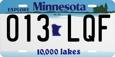 MN license plate 013LQF