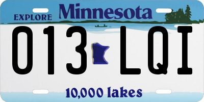 MN license plate 013LQI