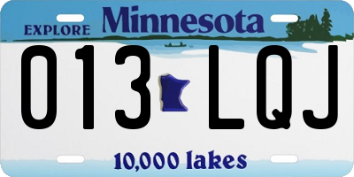 MN license plate 013LQJ