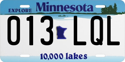 MN license plate 013LQL
