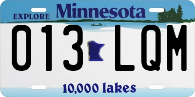 MN license plate 013LQM