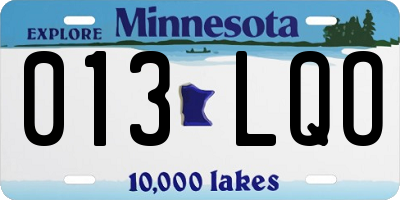 MN license plate 013LQO