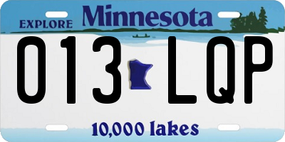 MN license plate 013LQP