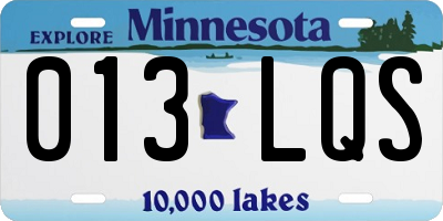 MN license plate 013LQS