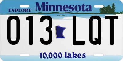MN license plate 013LQT