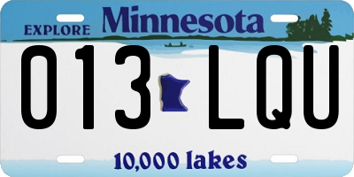 MN license plate 013LQU