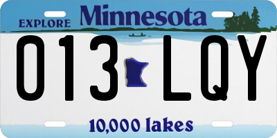 MN license plate 013LQY