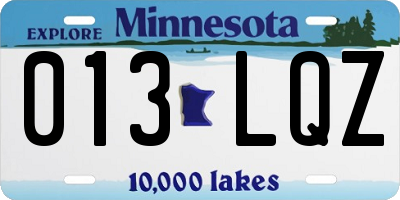 MN license plate 013LQZ