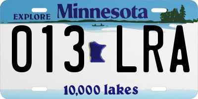 MN license plate 013LRA