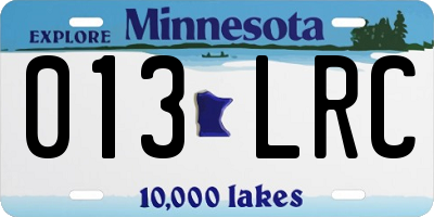 MN license plate 013LRC