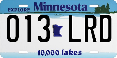 MN license plate 013LRD