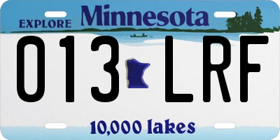 MN license plate 013LRF
