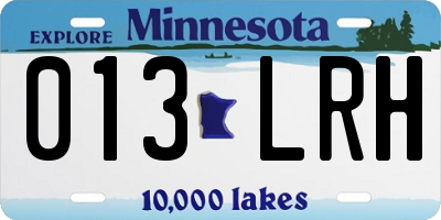 MN license plate 013LRH
