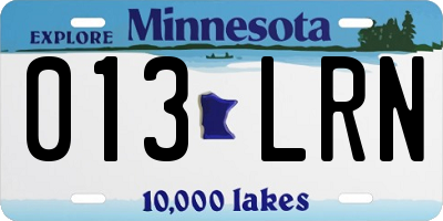 MN license plate 013LRN