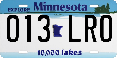 MN license plate 013LRO