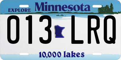 MN license plate 013LRQ