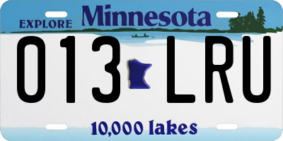 MN license plate 013LRU