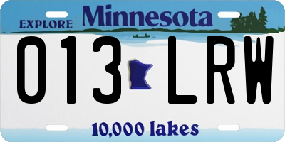 MN license plate 013LRW